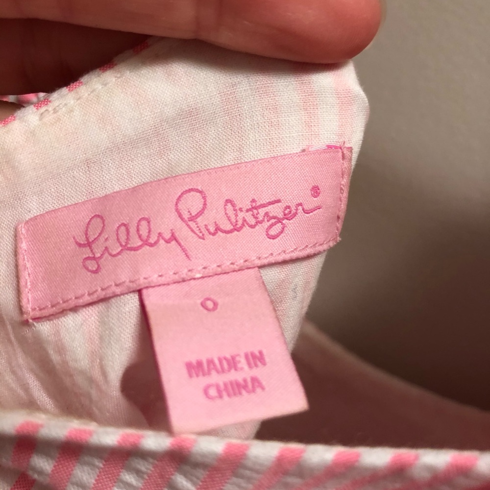 Lilly Pulitzer pink seersucker dress. Size 0